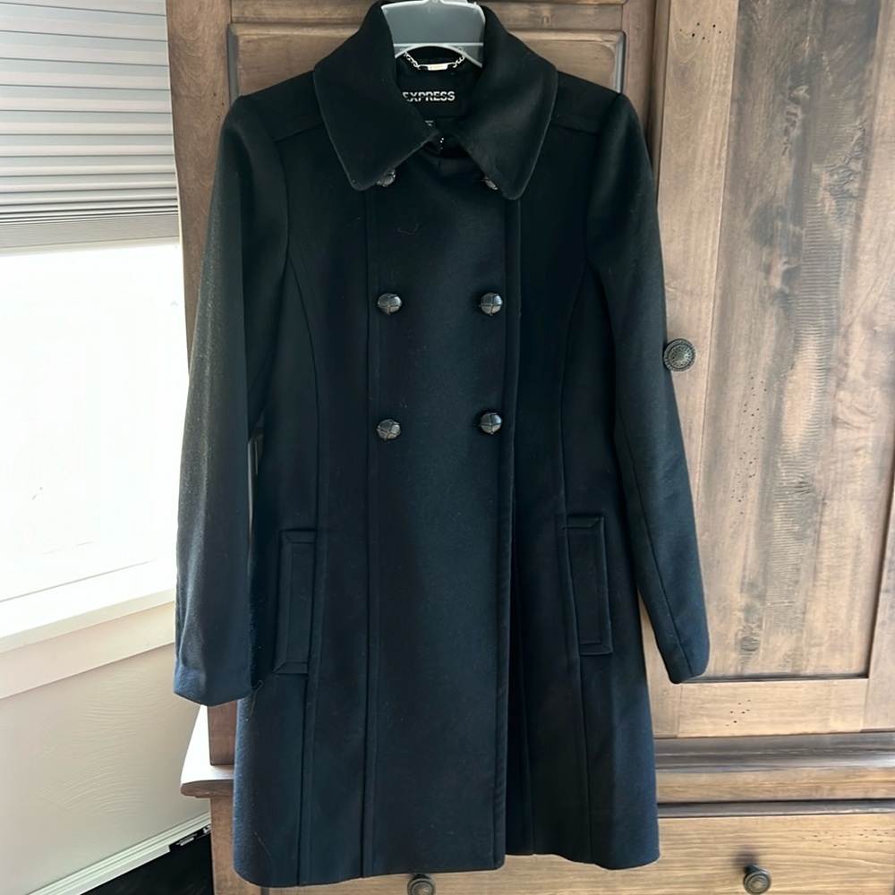Express black winter dress coat. Size XS